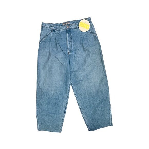 Mother Snack Double Prep Fun Dip Flood Fray Jeans Size 34 Cropped Raw Hem NWT - Picture 1 of 8